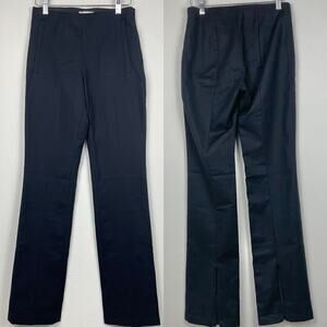 COS black high rise trouser elastic waistband straight leg zipper ankle size 4